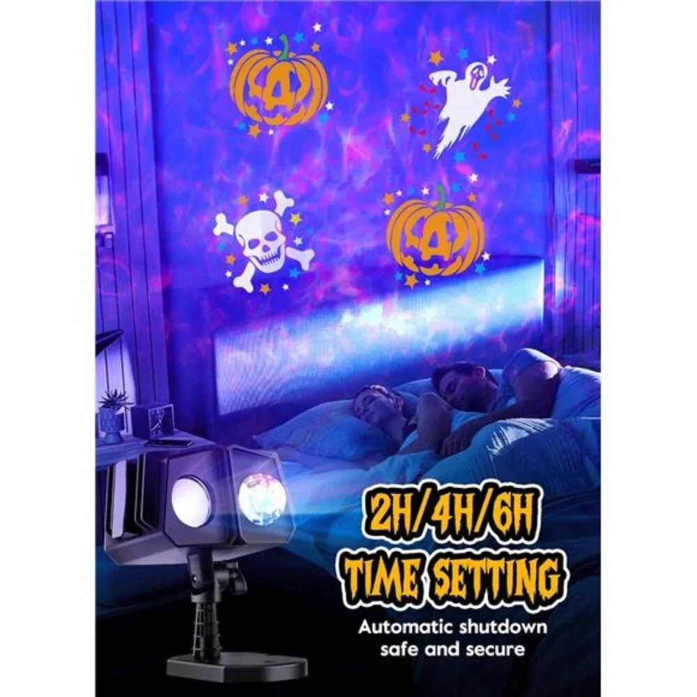 Halloween Christmas Projector Lights Outdoor 26 HD Effects 3D Ocean Wave Pattern